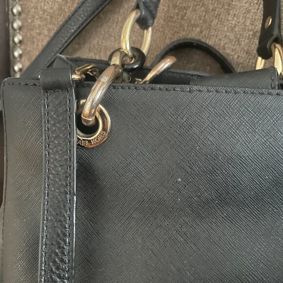 Michael Kors Small Cynthia Satchel Crossbody Black Leather - Picture 7 of 11